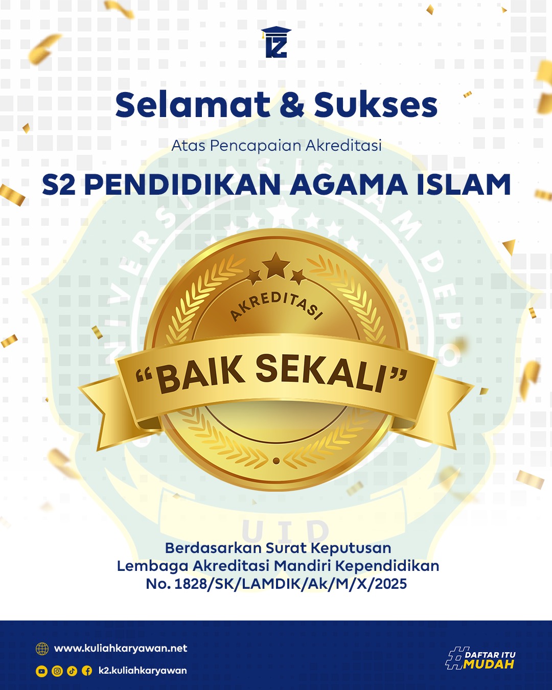 Magister Pendidikan Agama Islam di Universitas Islam Depok Terakreditasi Baik Sekali