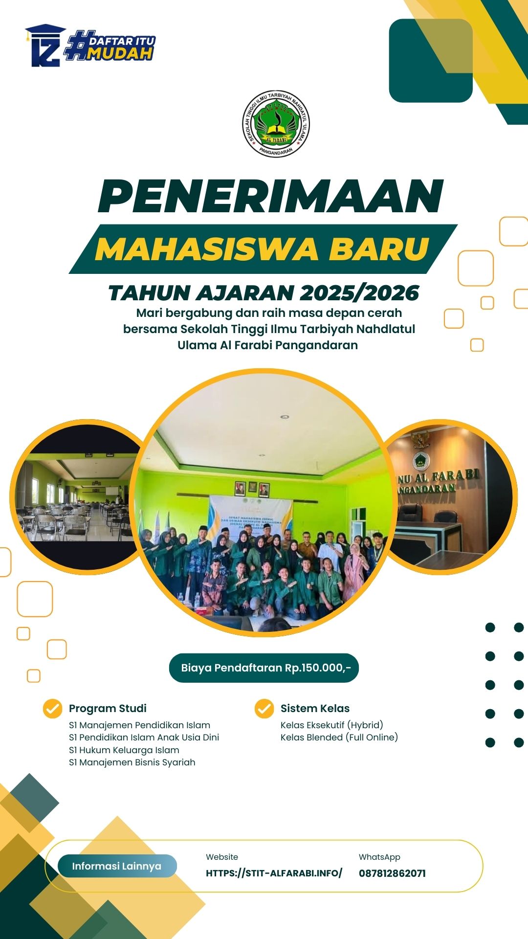 Informasi Pendaftaran Gelombang Ketiga Kelas Karyawan STIT NU Al Farabi Pangandaran