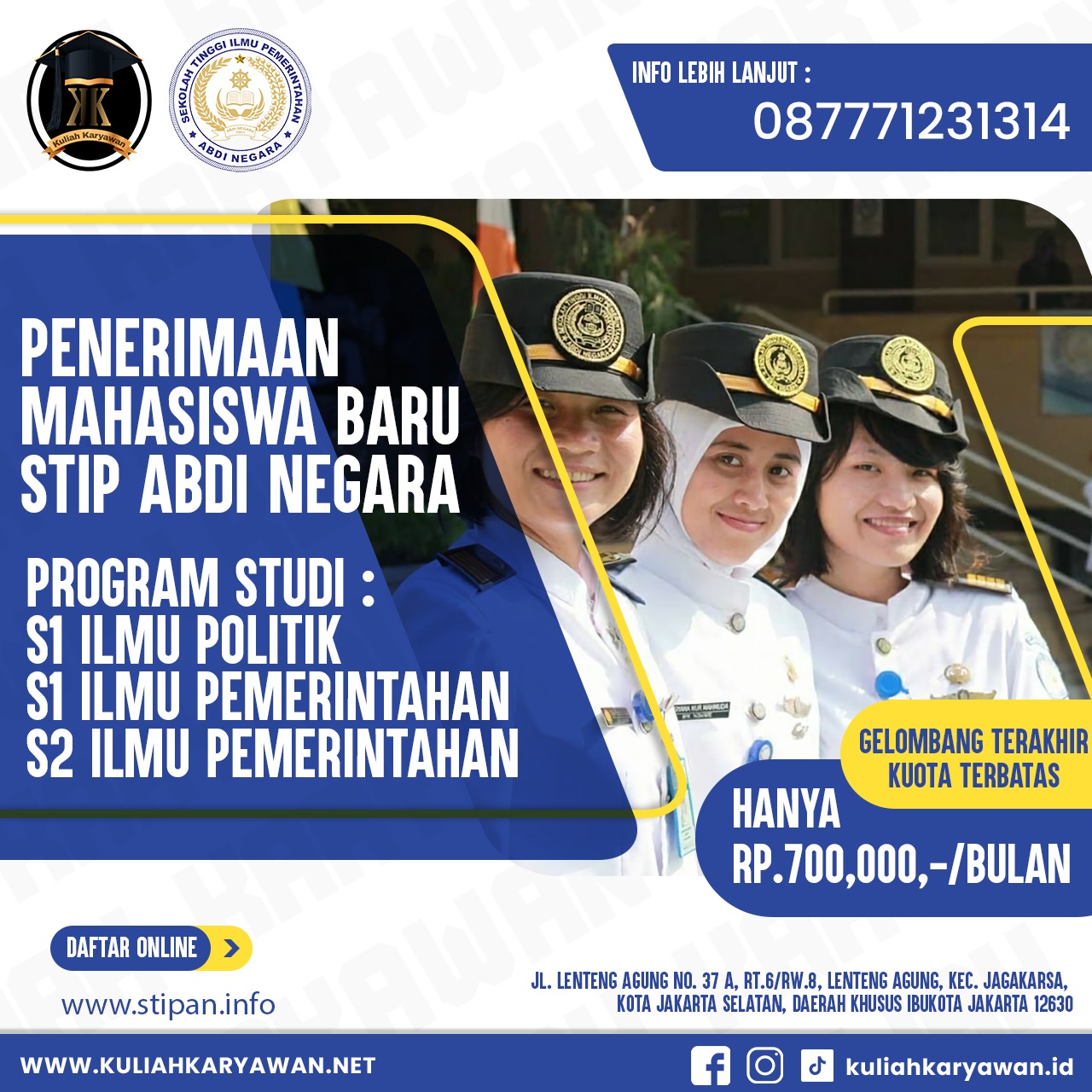 Info pendaftaran Kelas Karyawan Ilmu Politik di STIPAN