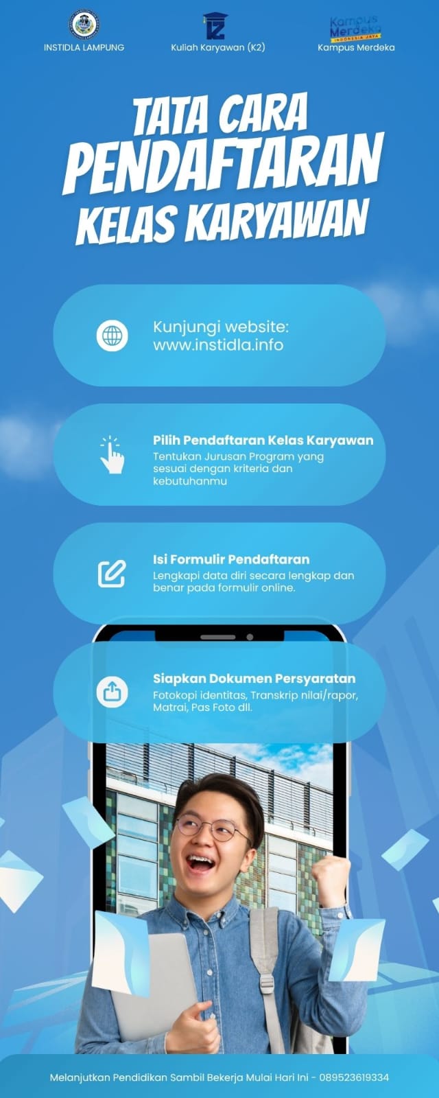 Tata Cara Pendaftaran Kelas Karyawan Online Kampus INSTIDLA Lampung