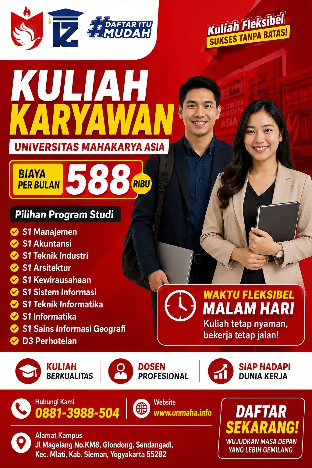 Kuliah Biaya Murah di Program Kuliah Karyawan (K2) Universitas Mahakarya Asia