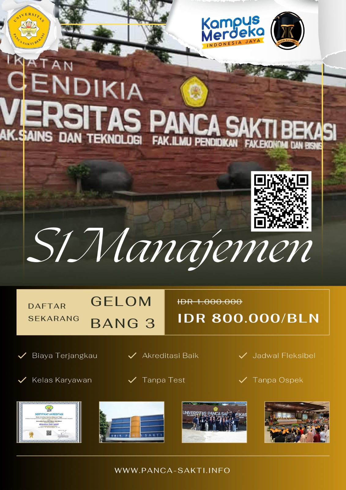 Biaya Pendaftaran Kelas Karyawan Gelombang 3 Universitas Panca Sakti Bekasi