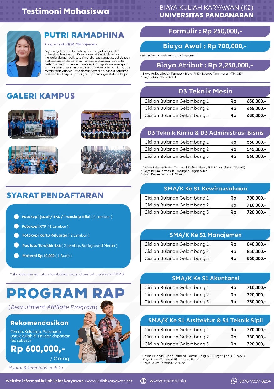 Yuk Daftar Kuliah Karyawan di Universitas Pandanaran Biaya Pendaftaran 250 Ribu Saja