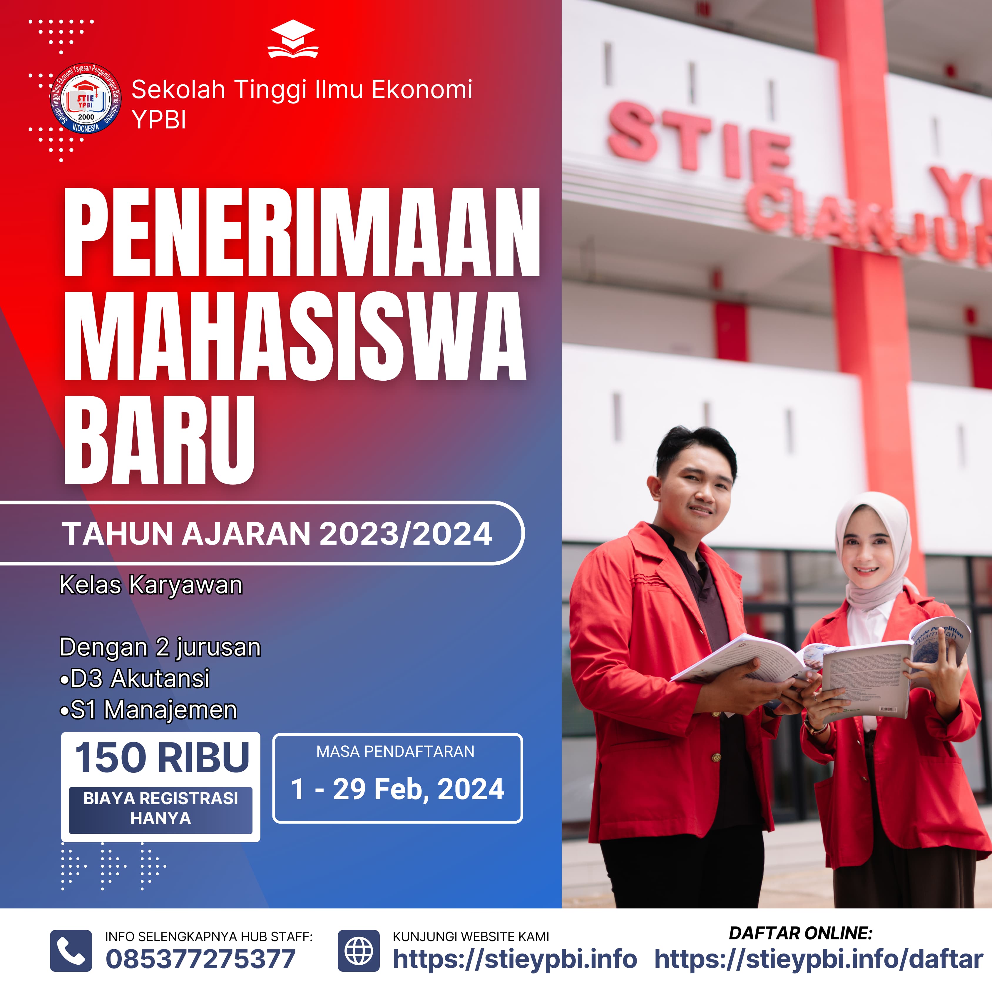 Penerimaan Mahasiswa Baru Kelas Karyawan YPBI Cianjur