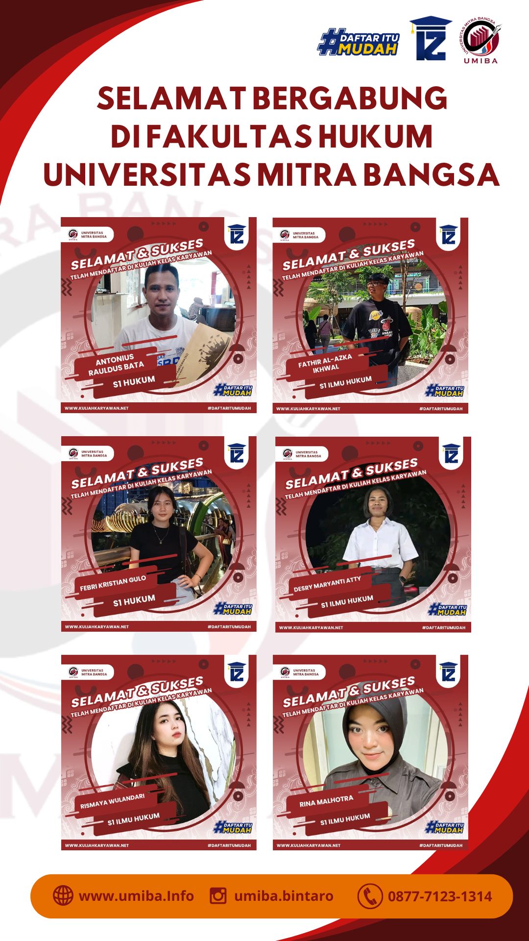 Pendaftaran Kuliah S1 Hukum di Universitas Mitra Bangsa