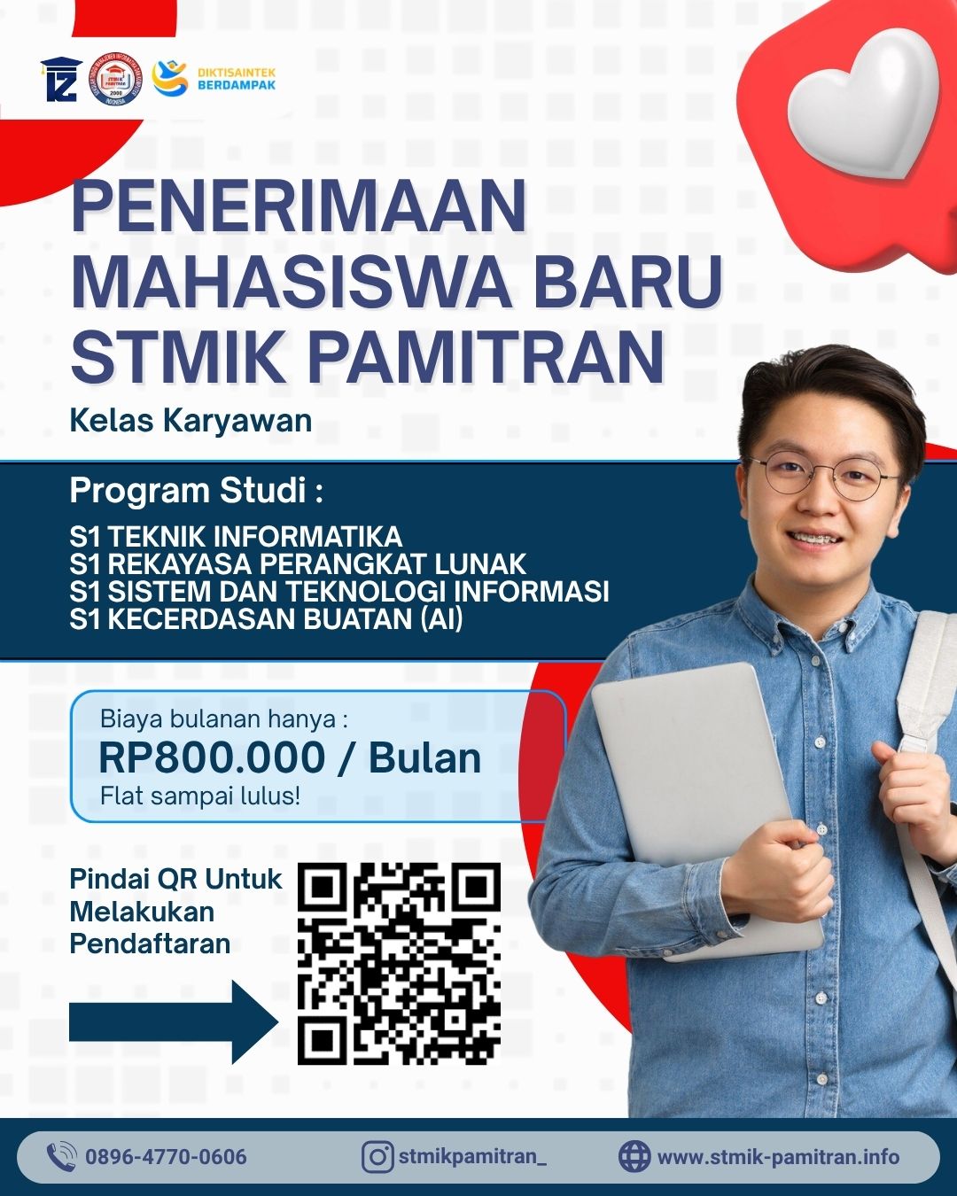 Pendaftaran Mahasiswa Baru Kelas Karyawan STMIK Pamitran Karawang