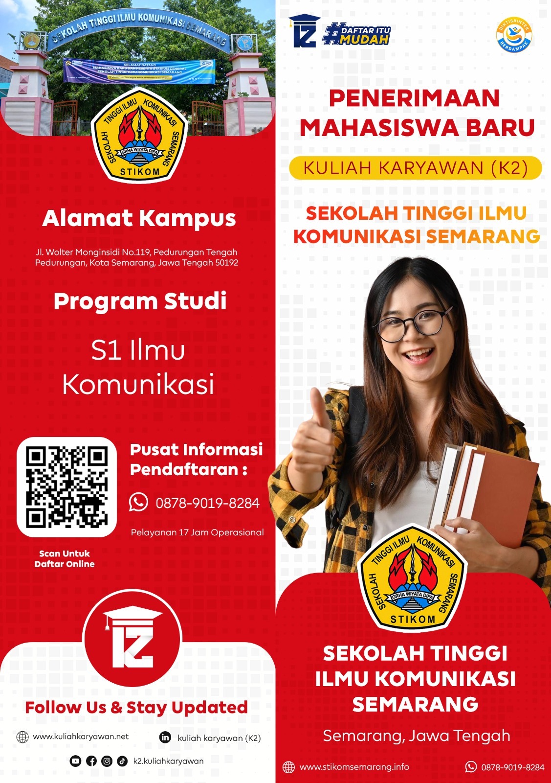 Punya Kesibukan Kerja Tetap Bisa Kuliah di STIKOM Semarang Mulai Rp300 Ribuan