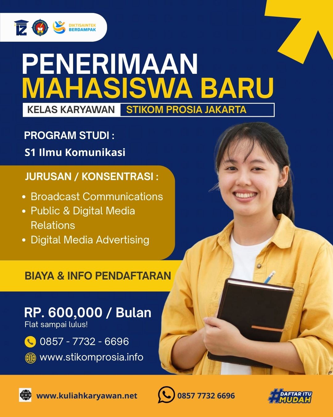 Penerimaan Mahasiswa Baru Kelas Karyawan STIKOM PROSIA Jakarta