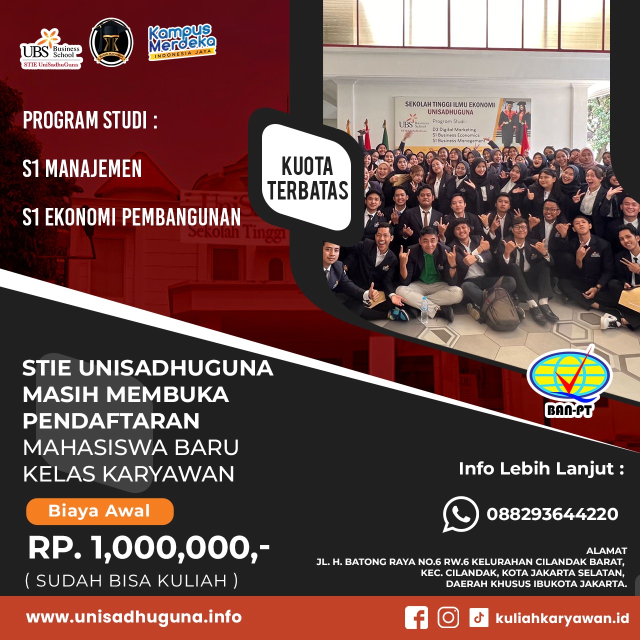 Pendaftaran Online STIE Unisadhuguna 