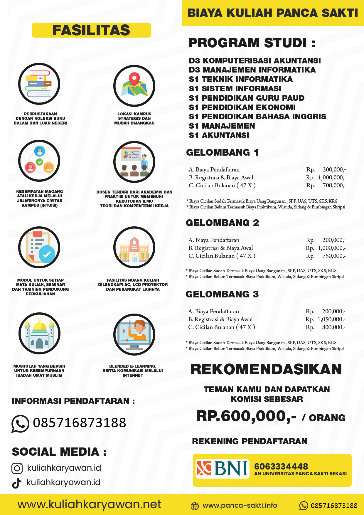 Kampus S1 Sistem Informasi Kelas Karywan di Universitas Panca Skati Bekasi Kampus B CIkarang