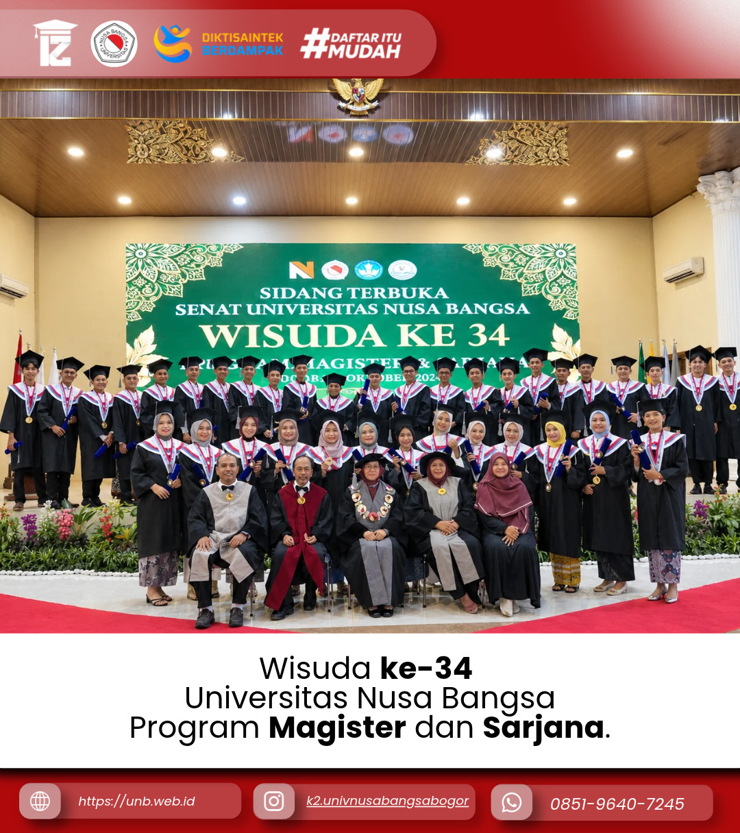 Universitas Nusa Bangsa Gelar Wisuda ke-34, Luluskan 120 Wisudawan