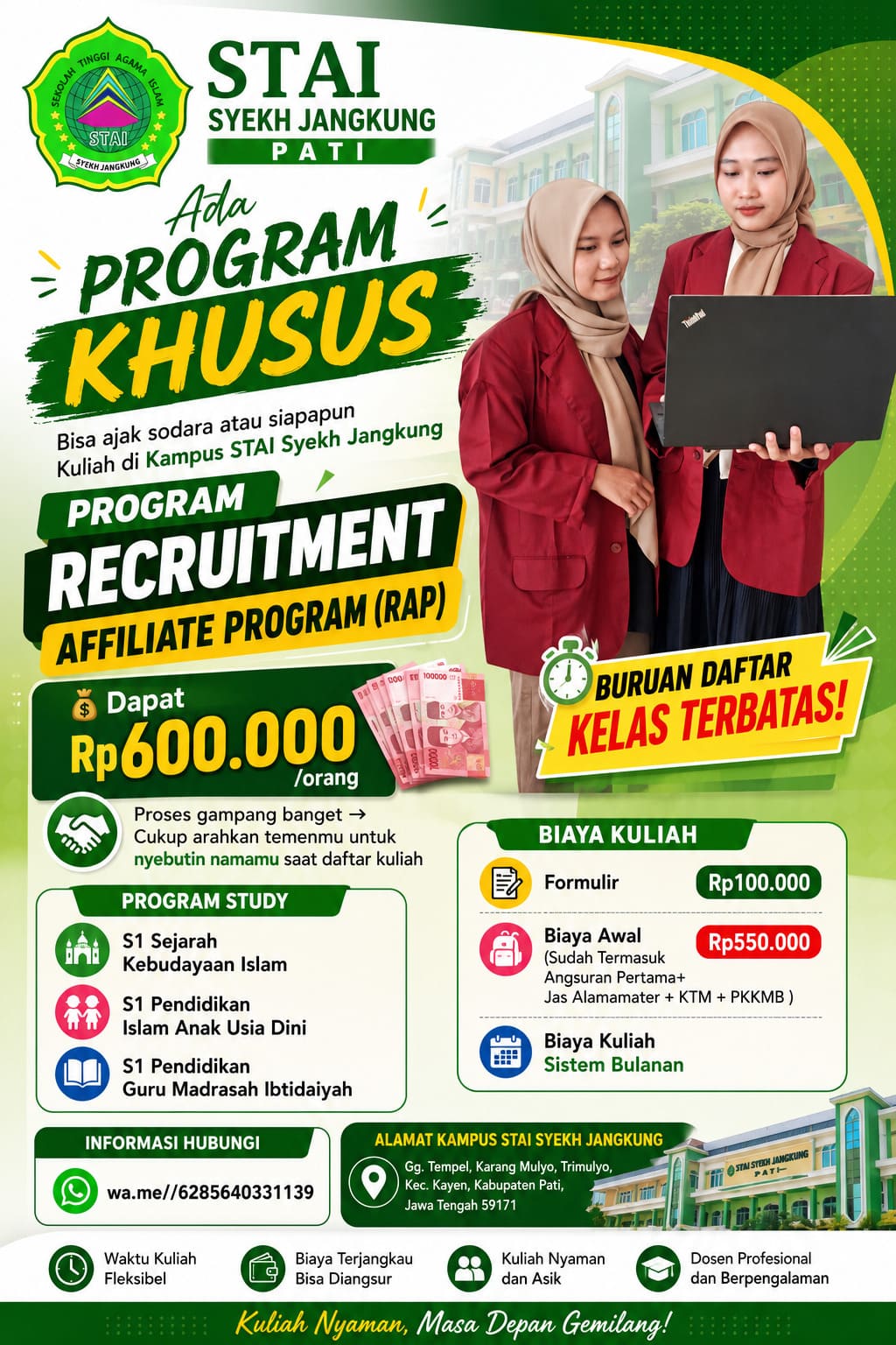 Dapatkan Uang Tambahan Bersama Kelas Karyawan STAI Syekh Jangkung Pati