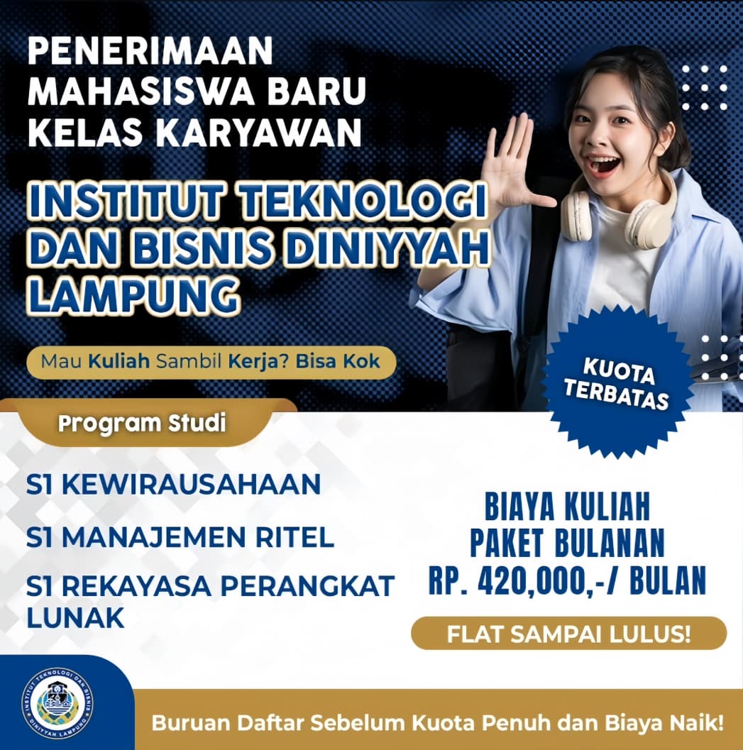 Penerimaan Mahasiswa Baru Kelas Karyawan INSTIDLA LAMPUNG