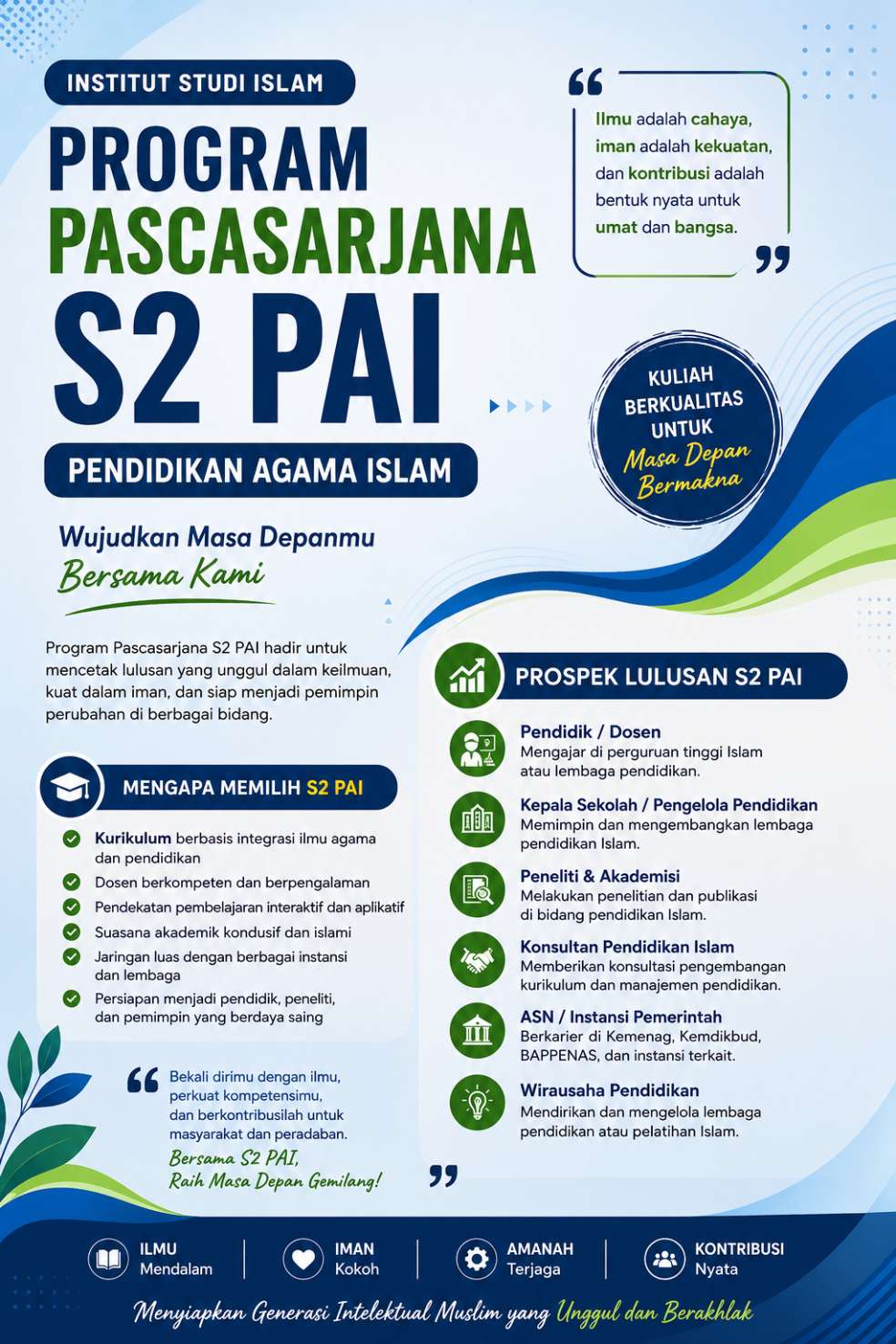 Kuliah Pascasarjana Prodi PAI Institut Studi Islam Al Amin Indramayu 
