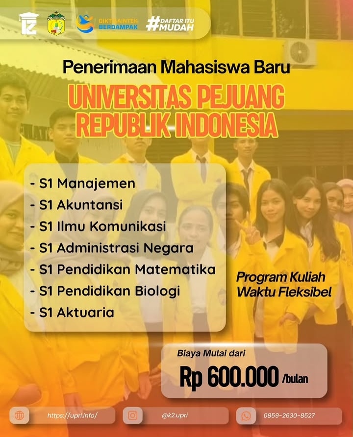 Biaya Kuliah Kelas Karyawan Universitas Pejuang Republik Indonesia 
