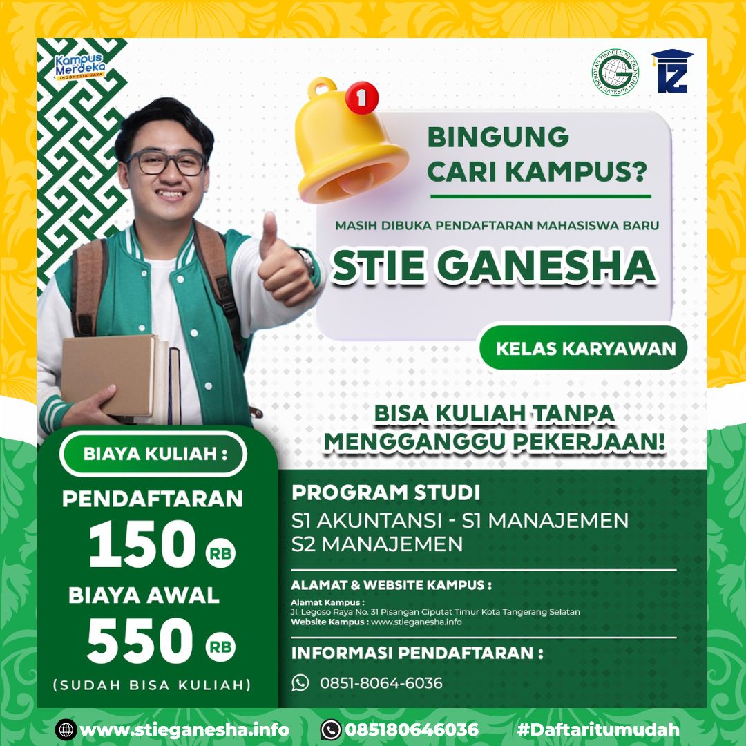 STIE Ganesha Biaya Kuliahnya Terjangkau