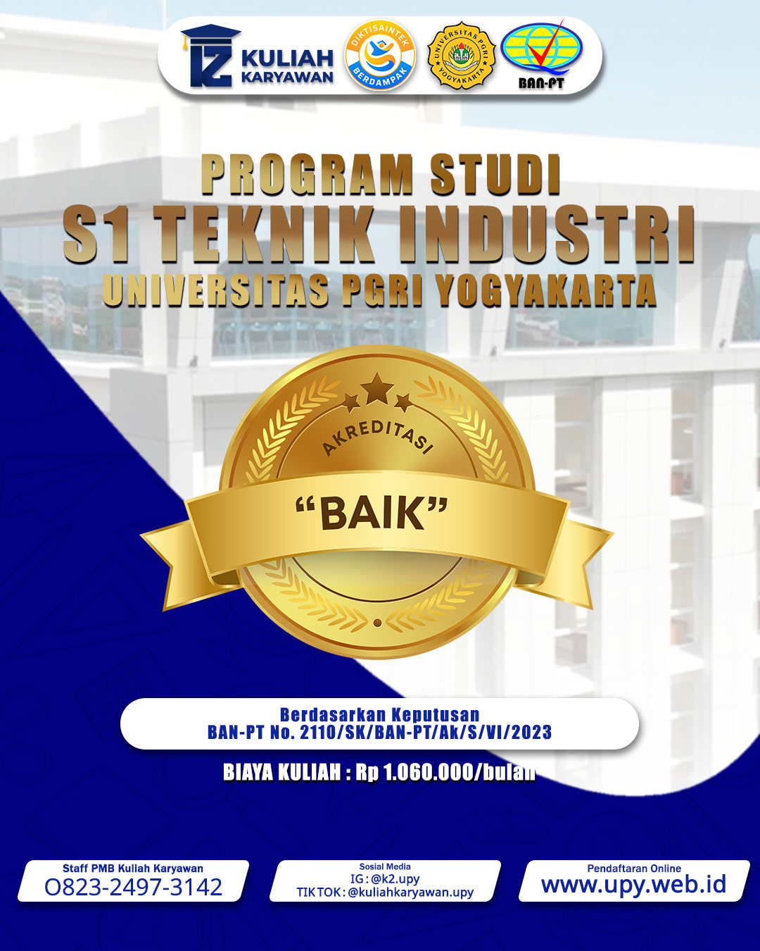 Rekomendasi Kuliah Karyawan S1 Teknik Industri UPY Biaya Terjangkau & Jadwal Fleksibel