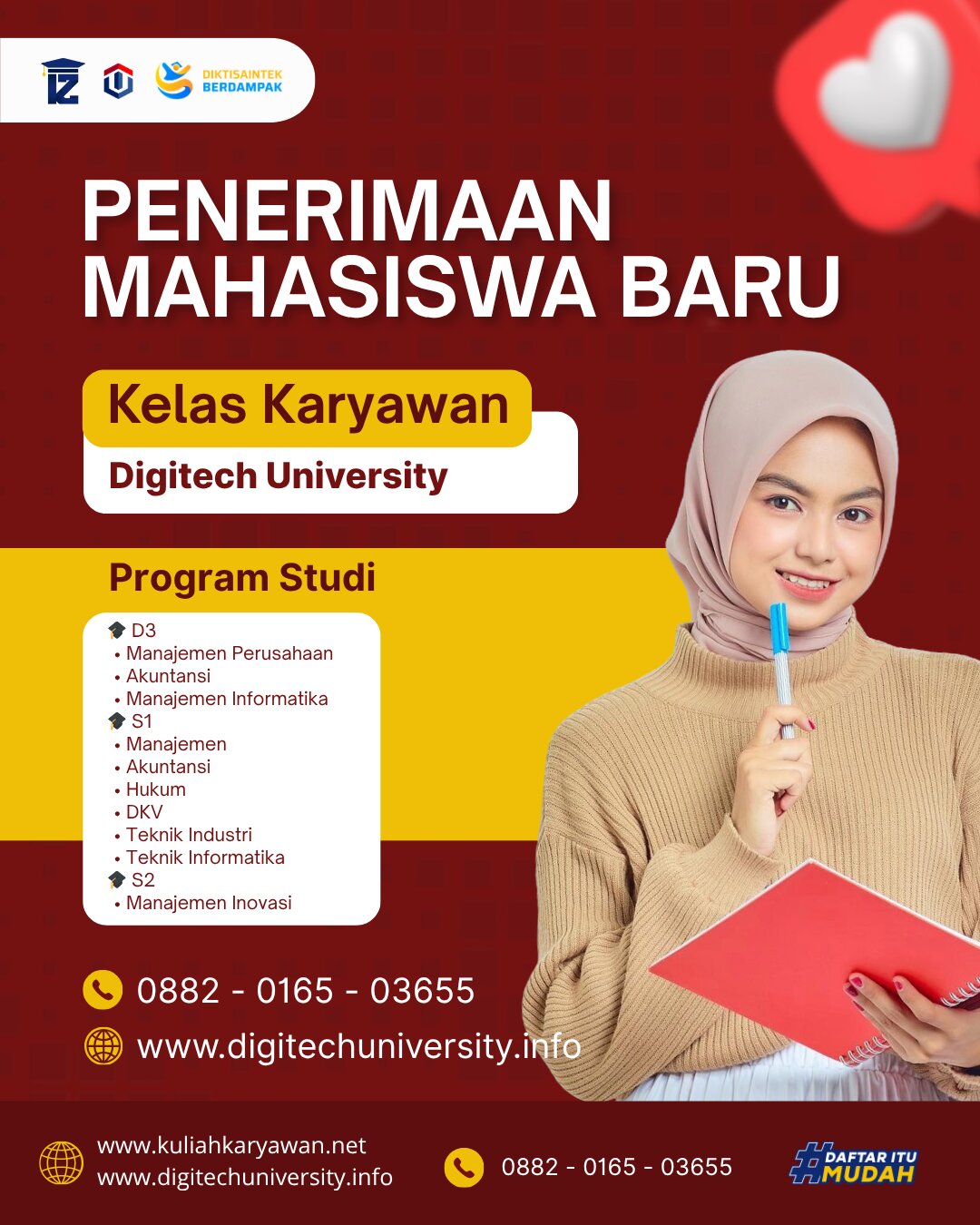 PMB Kelas Karyawan Digitech University 2026