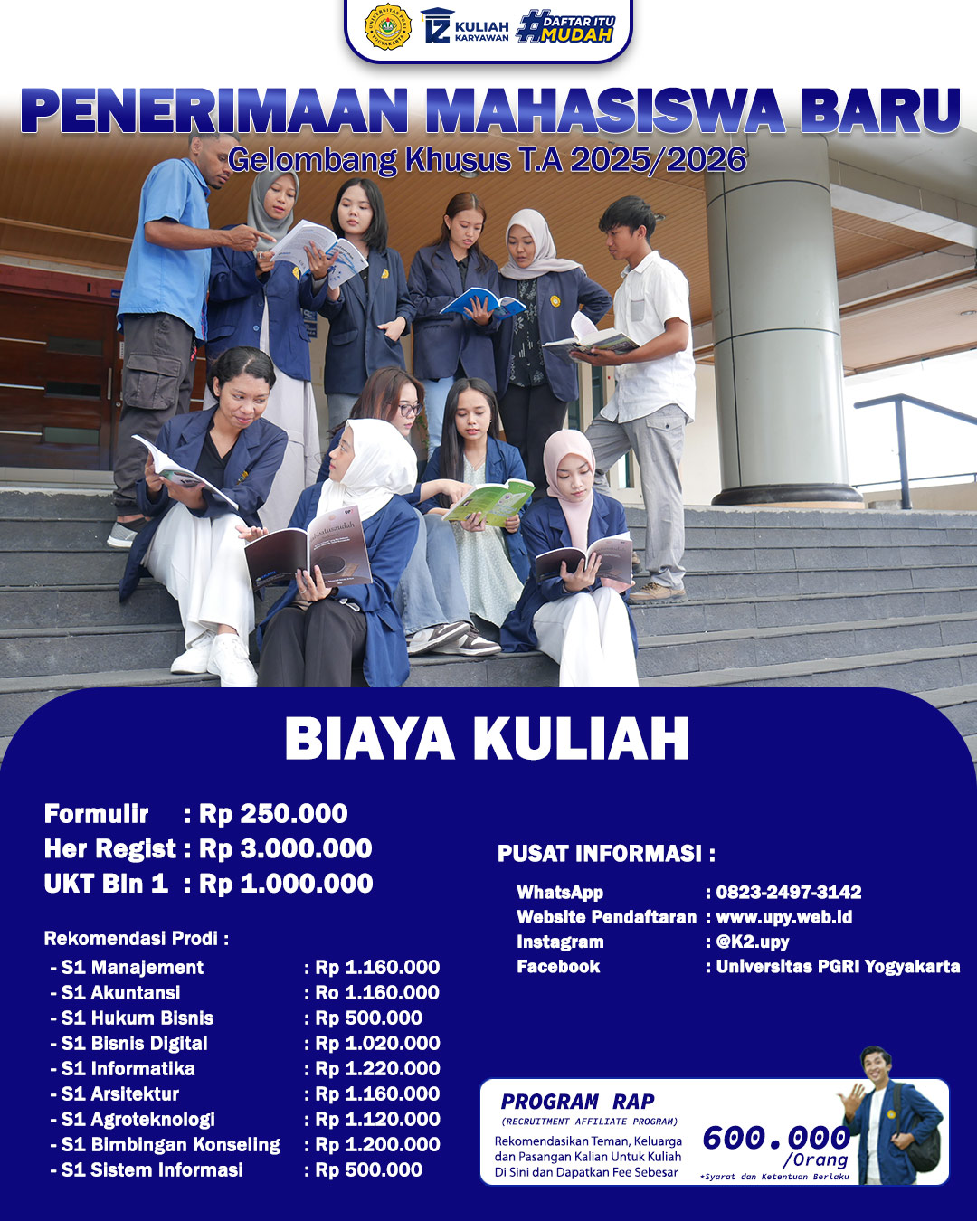 Telah Dibuka PMB Gelombang Khusus Universitas PGRI Yogyakarta