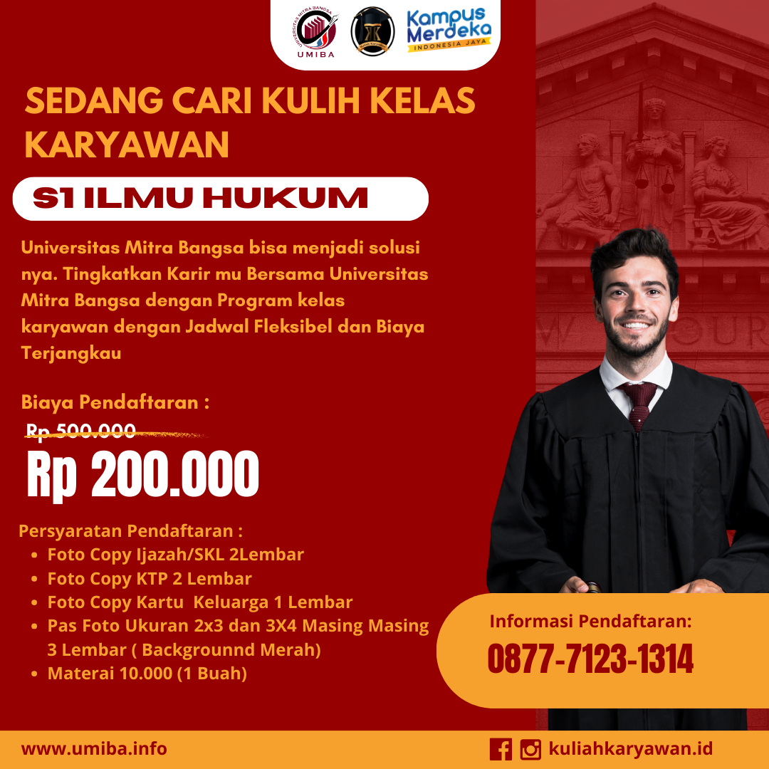 Kuliah S1 Hukum di Universitas Mitra Bangsa K2