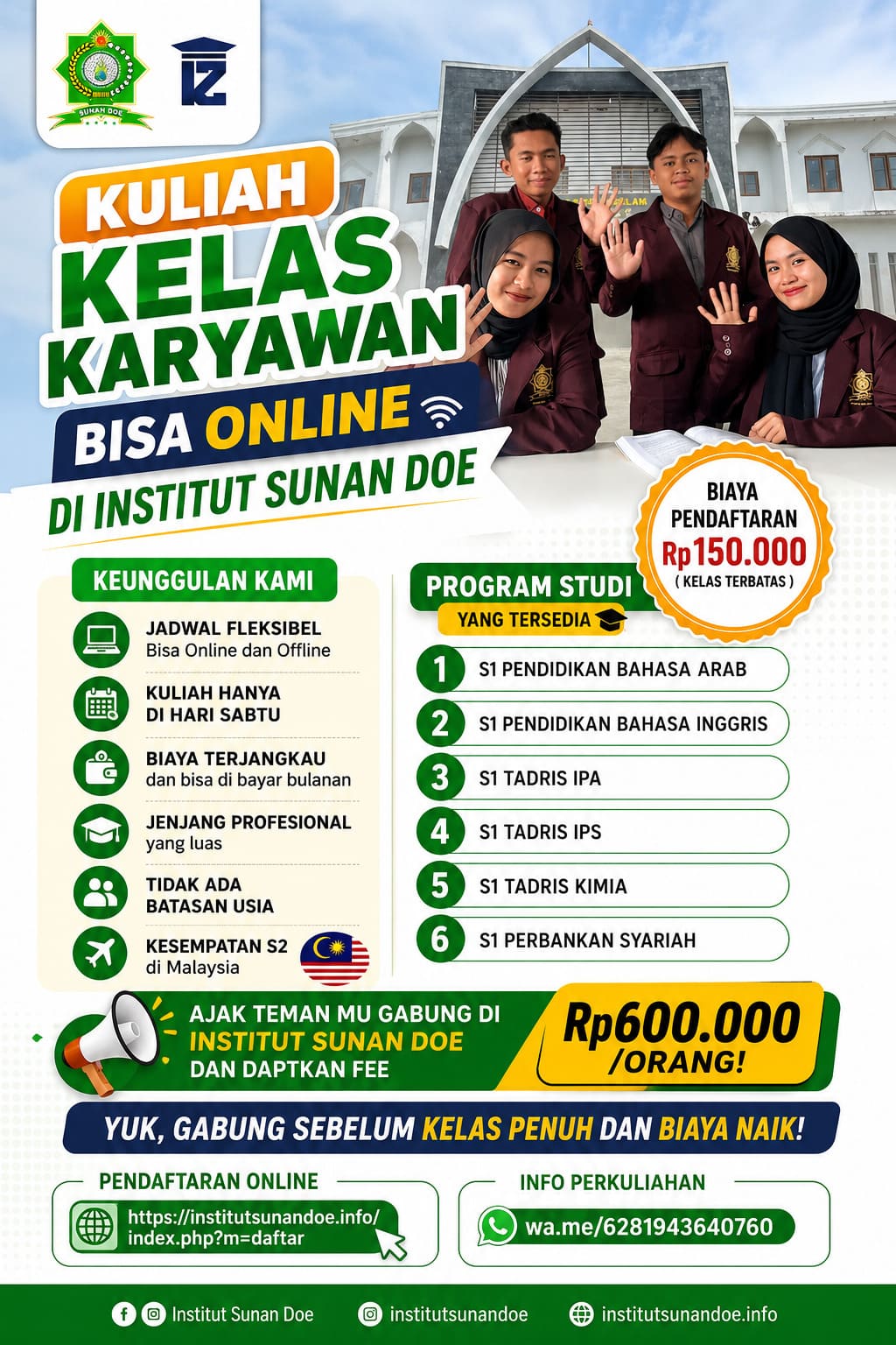 Kuliah Bisa Online dan Biaya Murah di Kampus Institut Studi Islam Sunan Doe Lombok