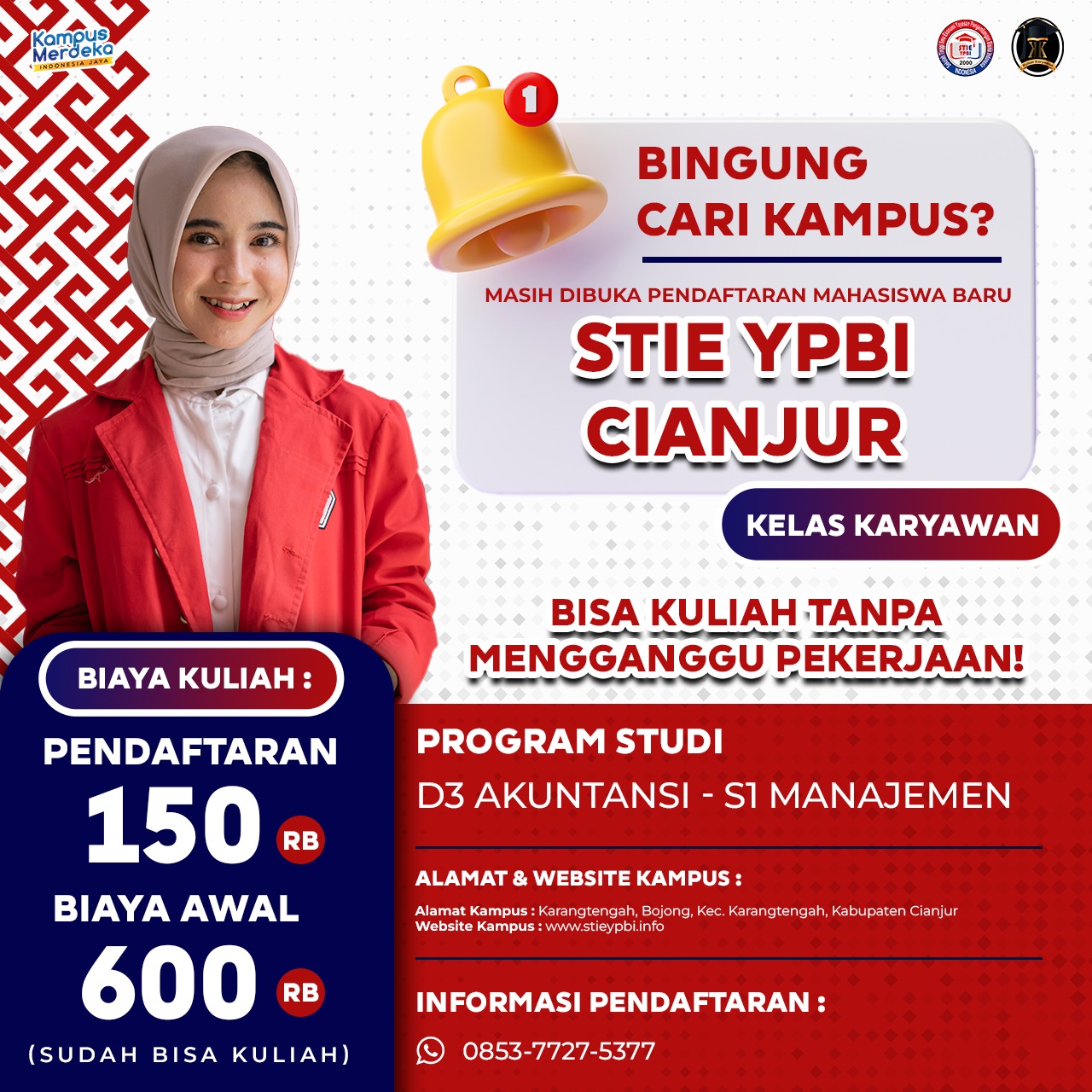 Penerimaan Mahasiswa Baru STIE YPBI Kelas karyawan