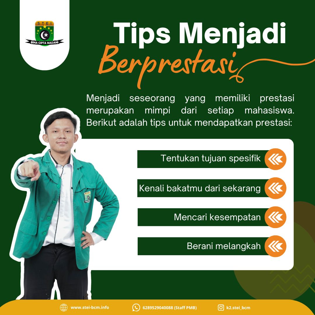 Tips menjadi mahasiswa berprestasi di kampus STEI Bina Cipta Madani 