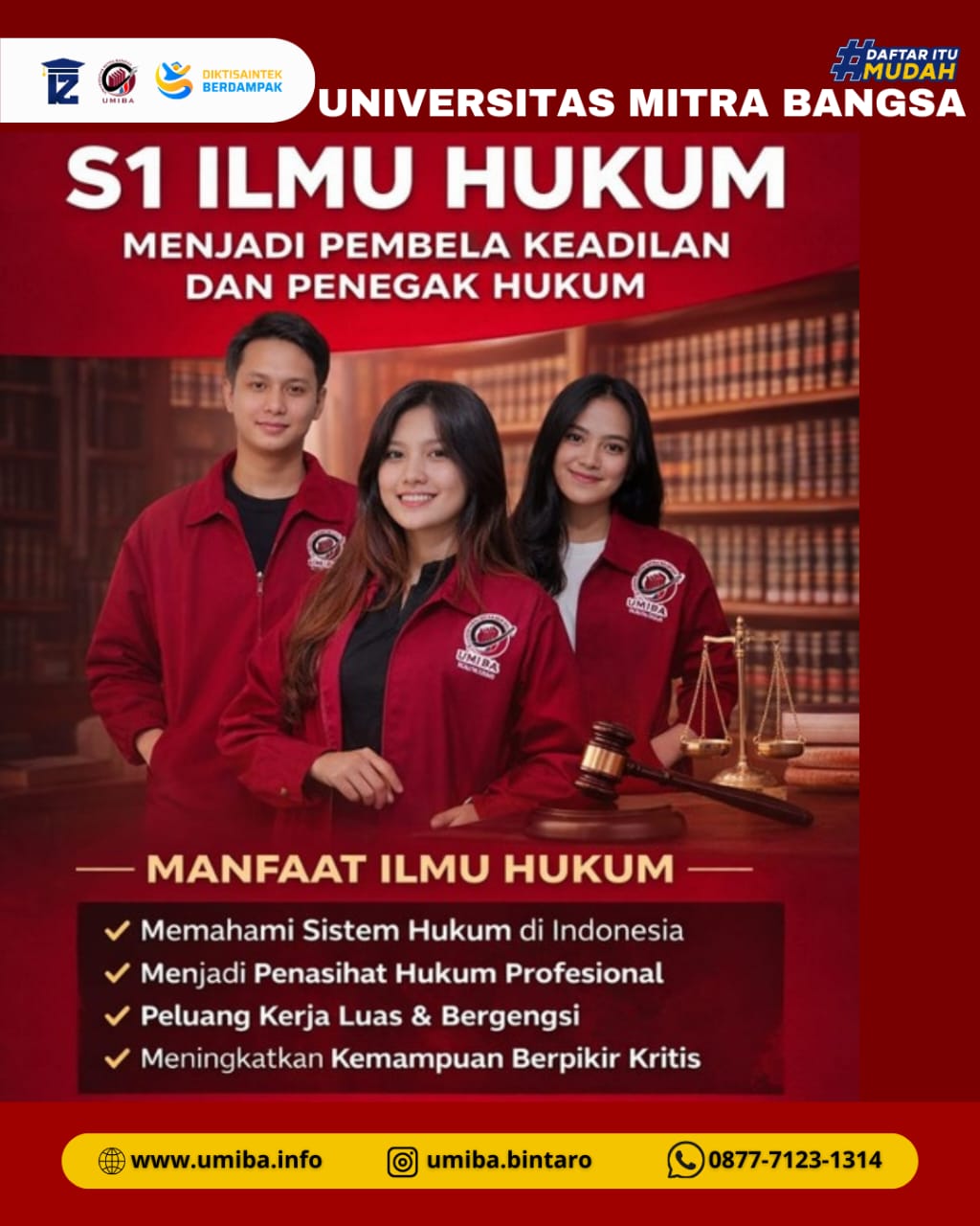 S1 Ilmu Hukum Umiba Bintaro - Kuliah Karyawan Fleksibel & Terjangkau