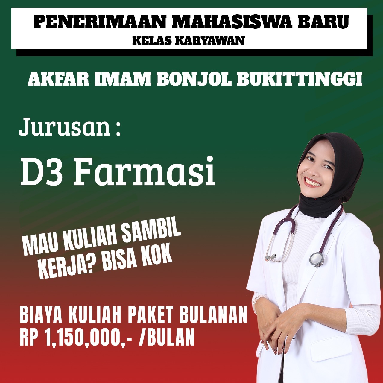Hanya 150 Ribu Daftar Kuliah Farmasi Murah dan Anti Ribet di Bukittinggi