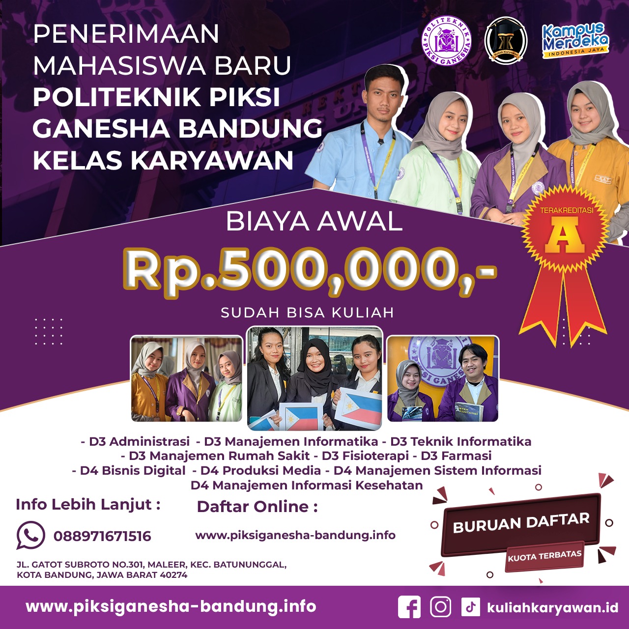 Kuliah Murah di Politeknik Piksi Ganesha Bandung