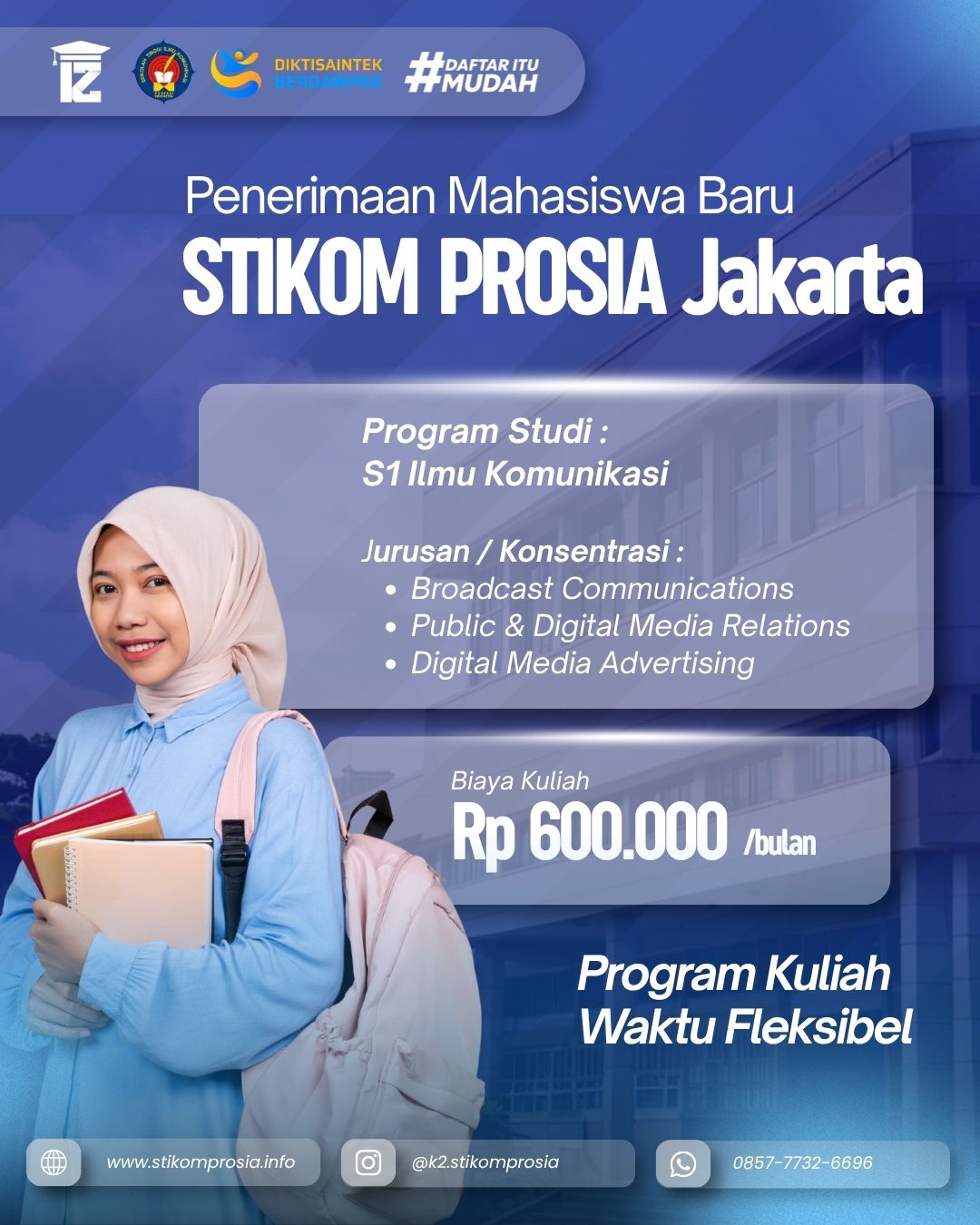 Kuliah S1 Ilmu Komunikasi di Jakarta Rp 600 Ribu per Bulan