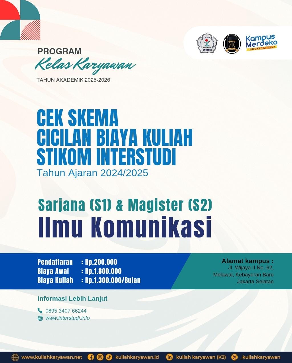 Cicilan Biaya Kuliah Kelas Karyawan STIKOM InterStudi Cek Skemanya di Sini