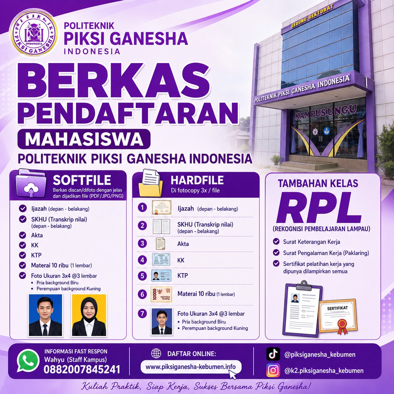 Resmi Dibuka Penerimaan Mahasiswa Baru Piksi Ganesha Indonesia Kebumen