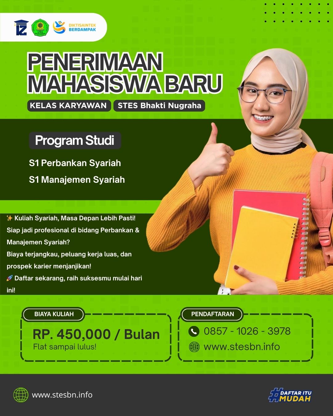 Penerimaan Mahasiswa Baru STES Bhakti Nugraha Kuliah Ekonomi Syariah Biaya Terjangkau