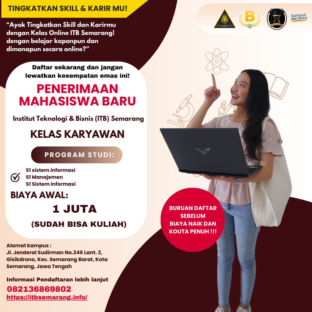 Pendaftaran Kelas Online Institut Teknologi dan Bisnis Semarang Semester Genap 2024