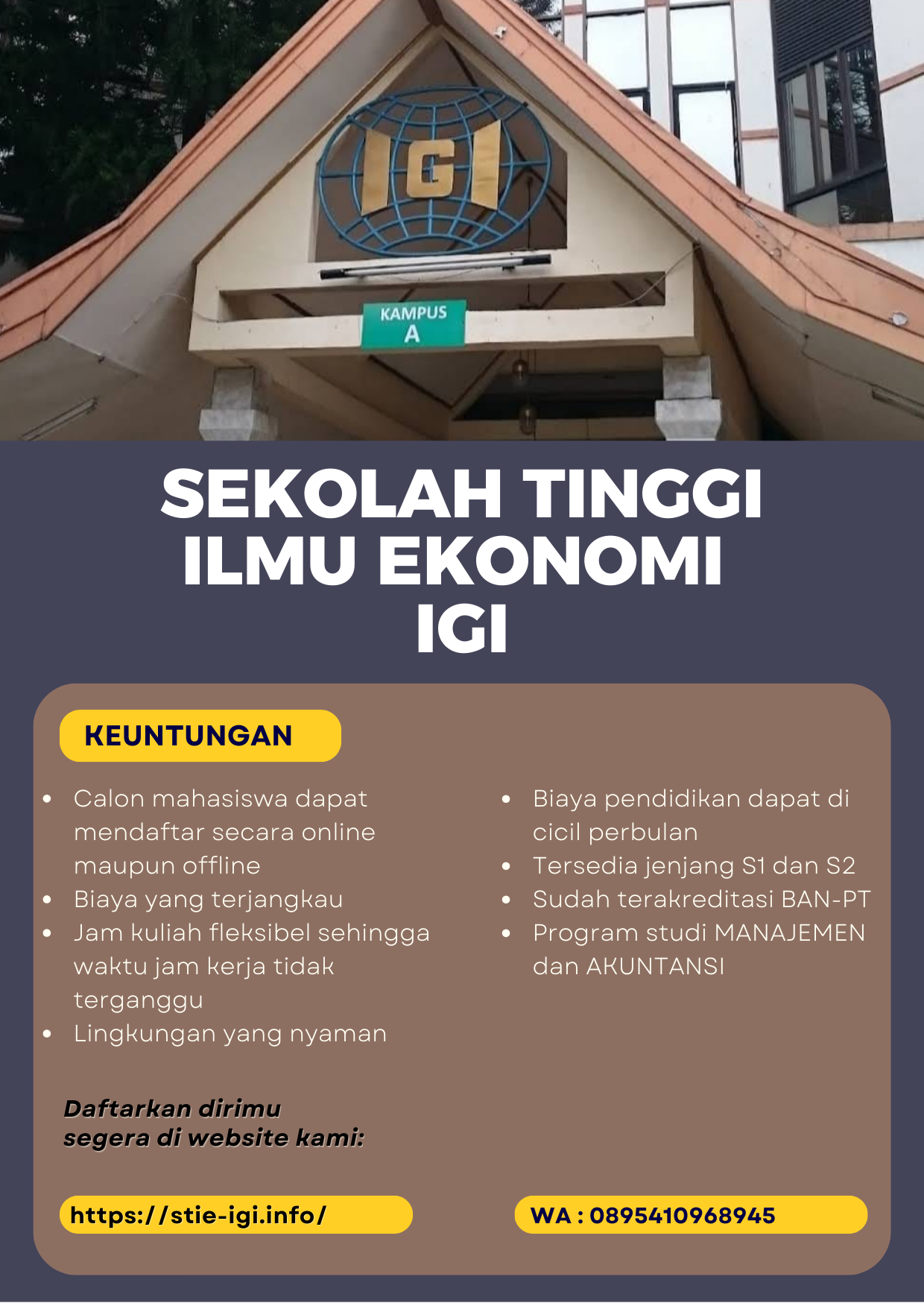 Jurusan manajemen kampus STIE IGI