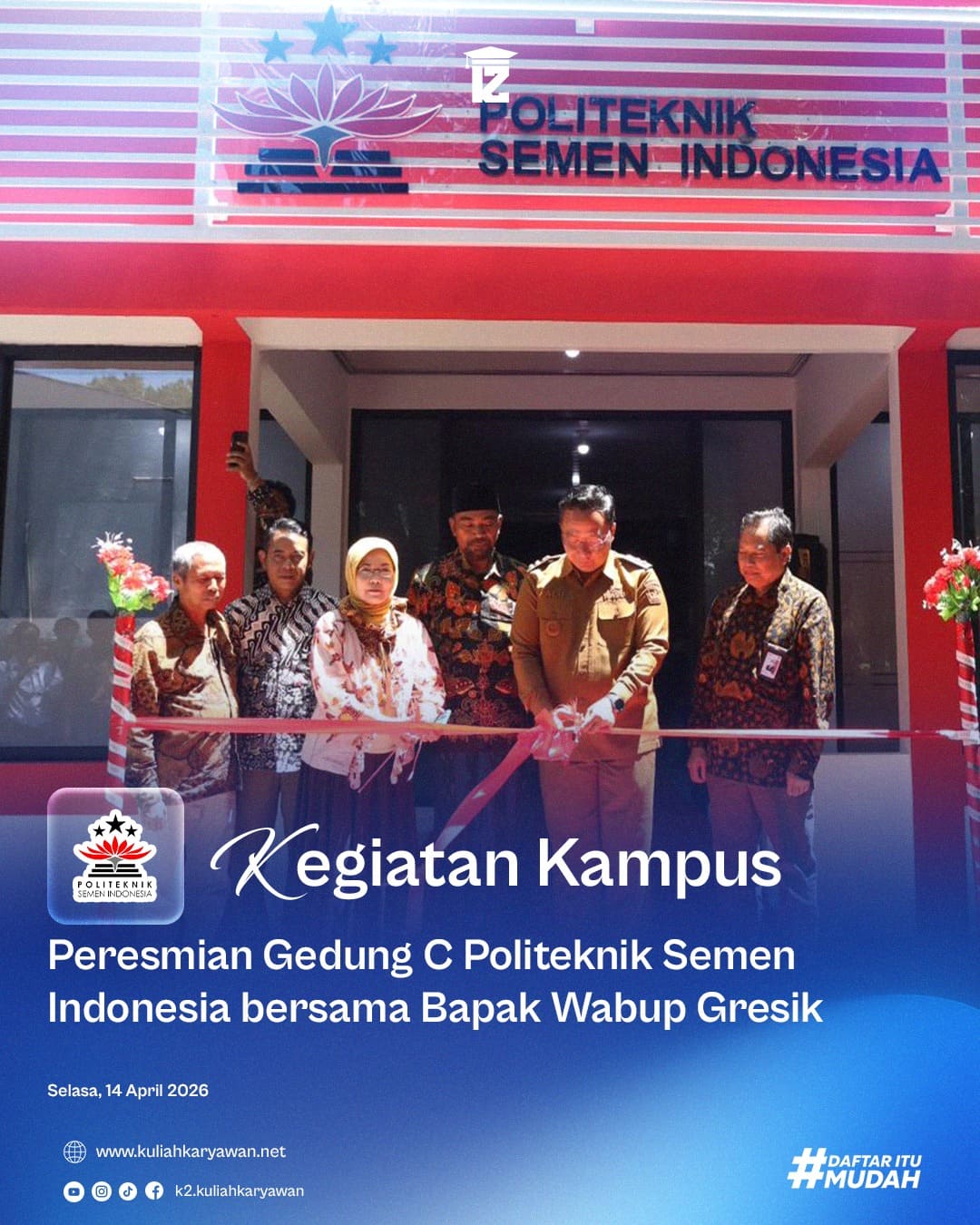 Peresmian Gedung C Politeknik Semen Indonesia Hadirkan Kuliah Fleksibel untuk Kelas Karyawan