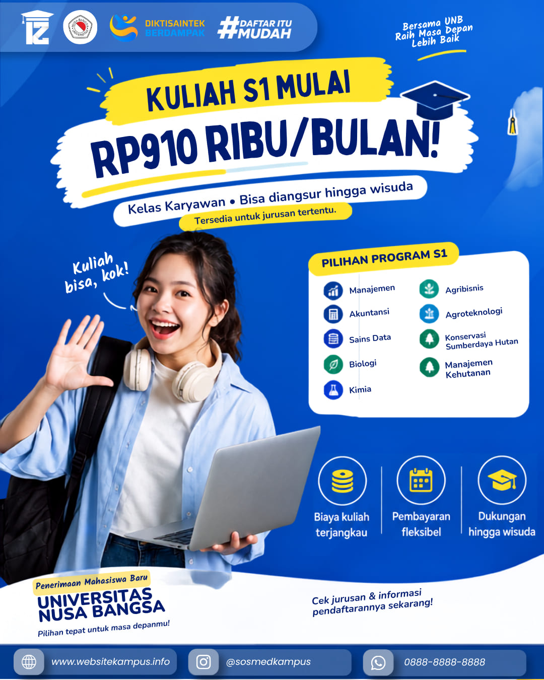 Informasi Biaya Kuliah S1 Universitas Nusa Bangsa Bogor Untuk Calon Mahasiswa