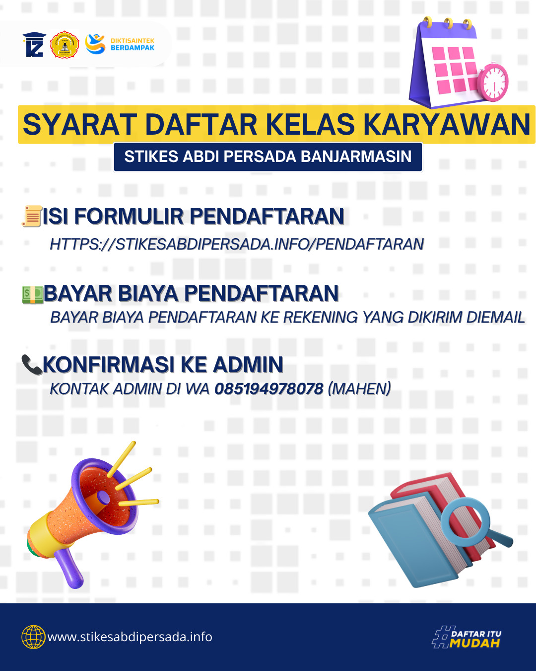Syarat Daftar Kelas Karyawan di STIKES Abdi Persada Banjarmasin