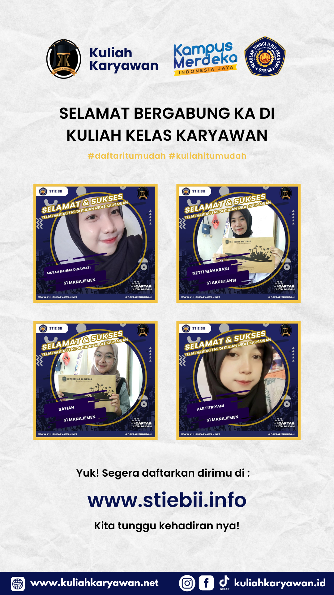 Daftar Kuliah Via Online di Kampus STIE BII