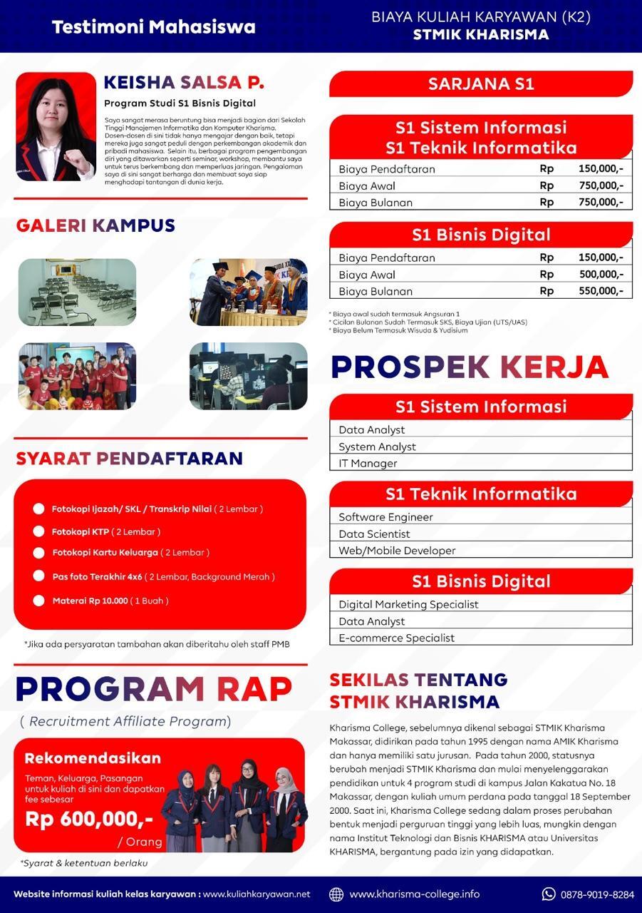 Ini Dia Fasilitas Dan Biaya kuliah Kharisma College Makassar