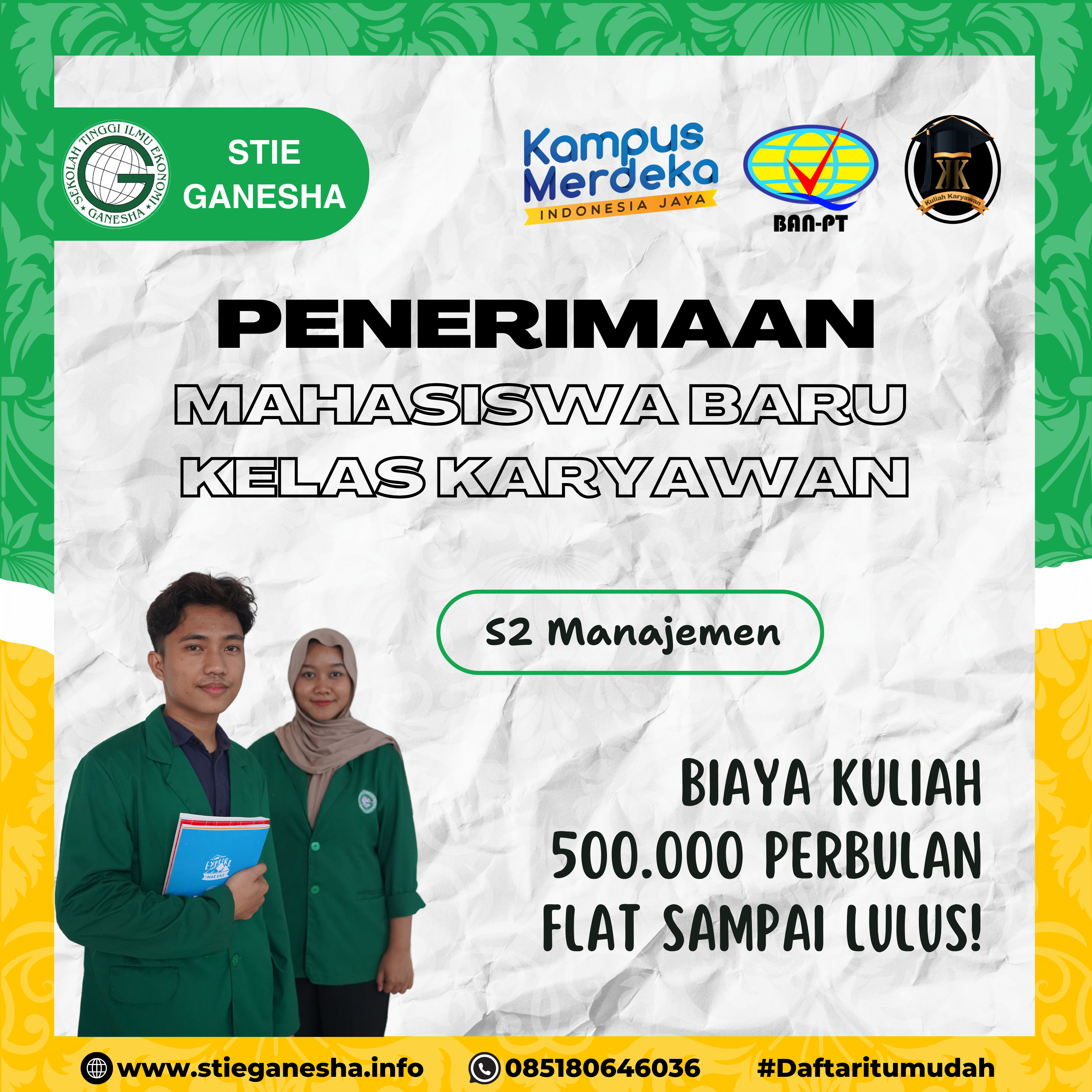 Biaya Kuliah S2 Manajemen di Kampus STIE Ganesha