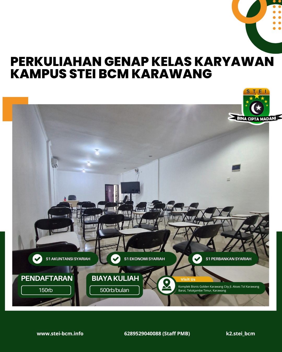 Perkuliahan genap kelas karyawan kampus STEI BCM Karawang