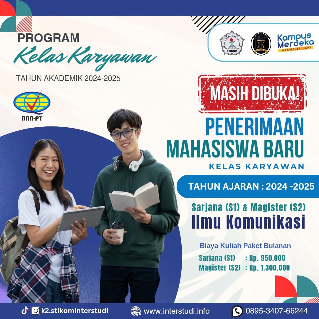 Kelas Karyawan STIKOM InterStudi 2024-2025 Masih Dibuka