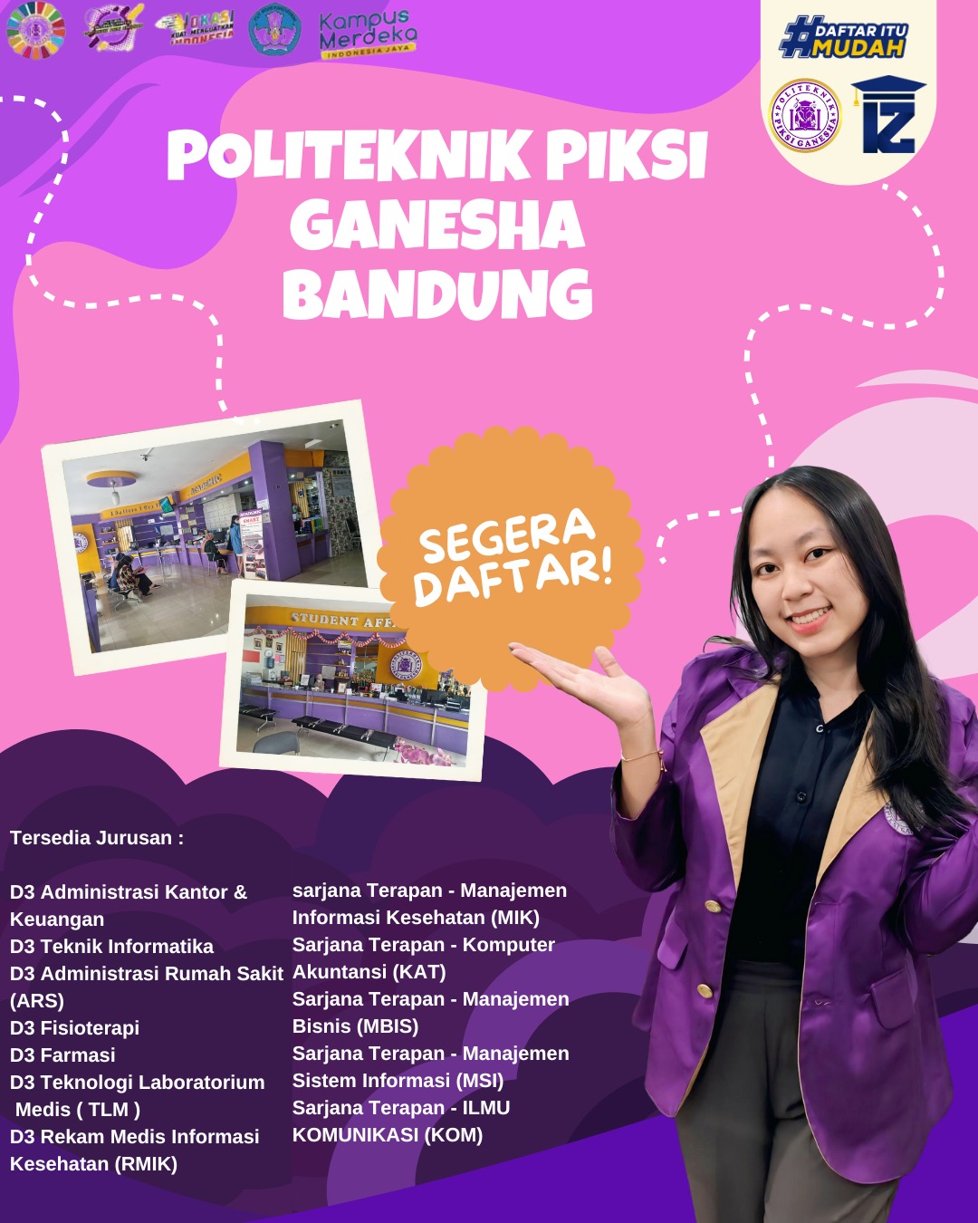 Pendaftaran Gelombang 2 Politeknik Piksi Ganesha Bandung Telah Dibuka