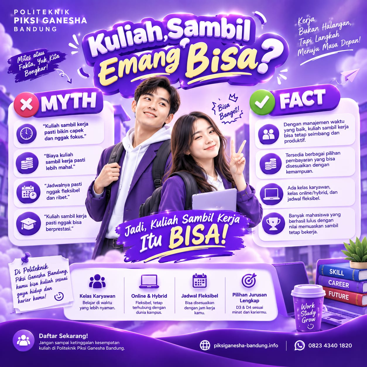 Kuliah Sambil Kerja Apakah Bisa Pilih Politeknik Piksi Ganesha Aja