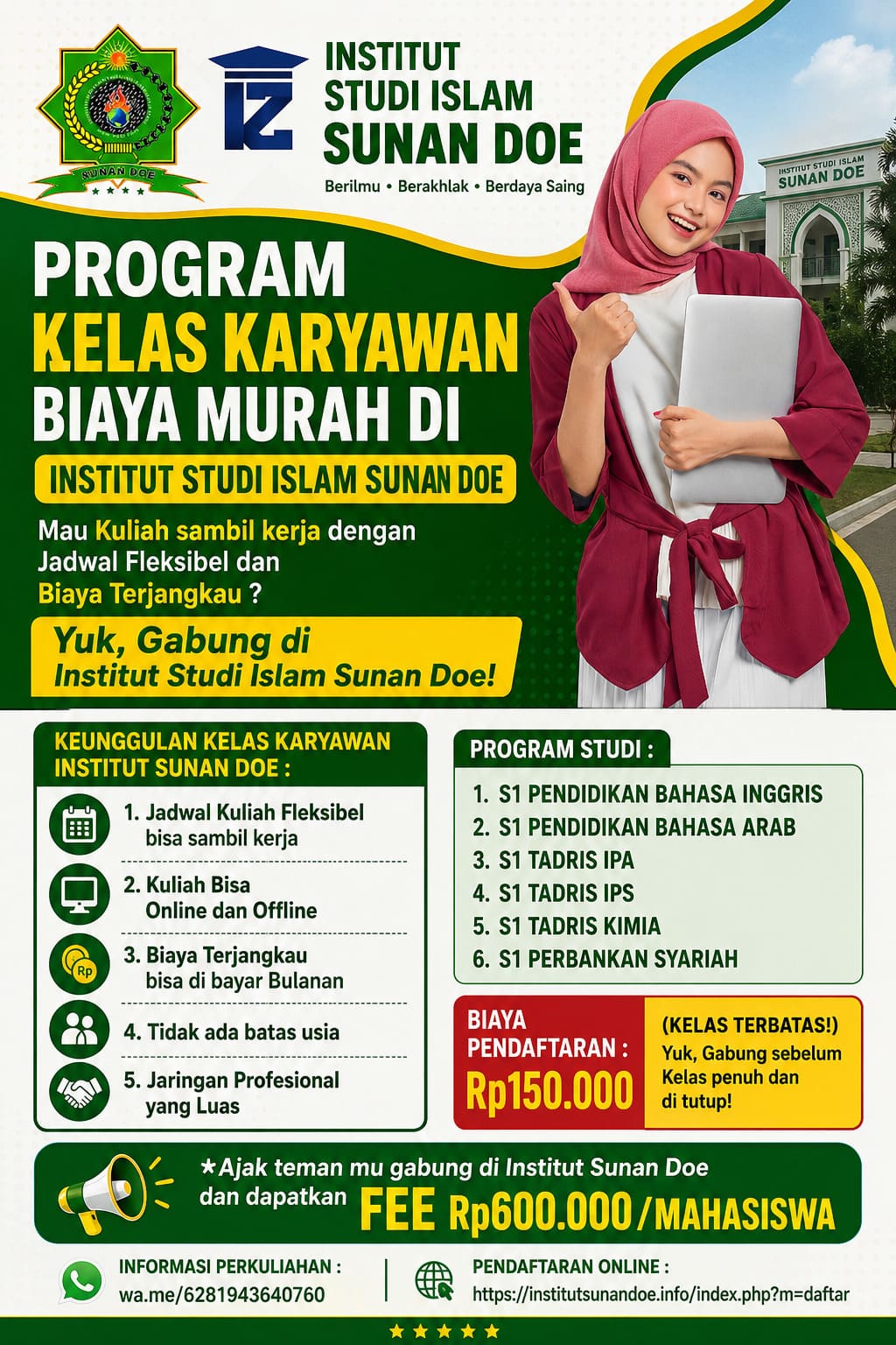 Kuliah Biaya Murah di Institut Studi Islam Sunan Doe