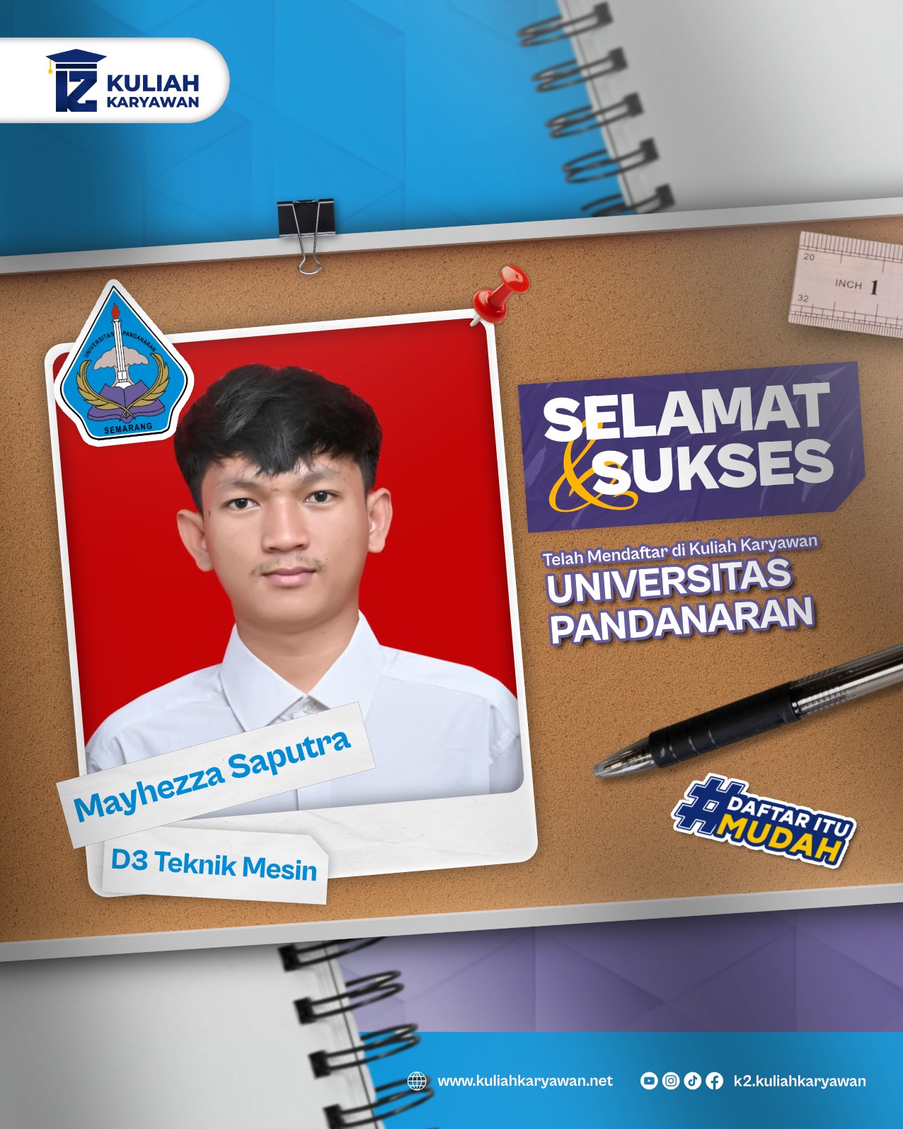 Selamat dan Sukses Telah Mendaftar di Kampus Universitas Pandanaran