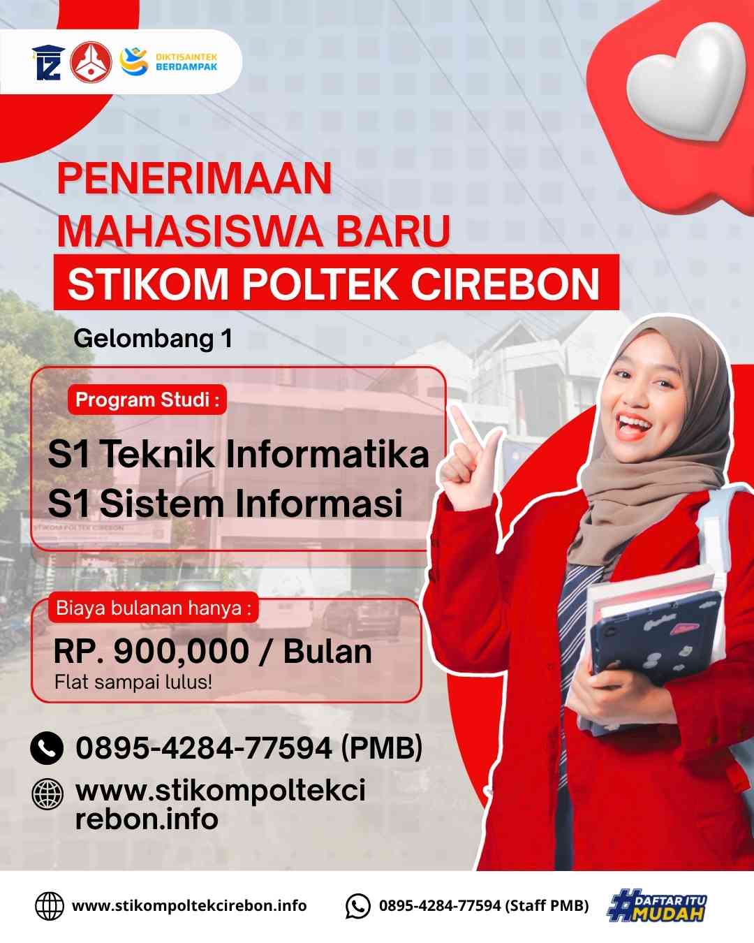 Pendaftaran Mahasiswa Baru S1 Gelombang 1 STIKOM Poltek Cirebon