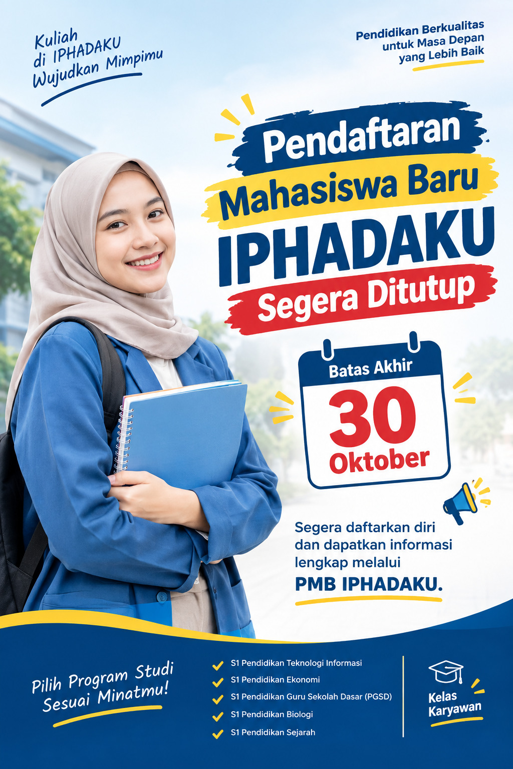 Batas Pendaftaran PMB Institut Pangeran Dharma Kusuma Indramayu 